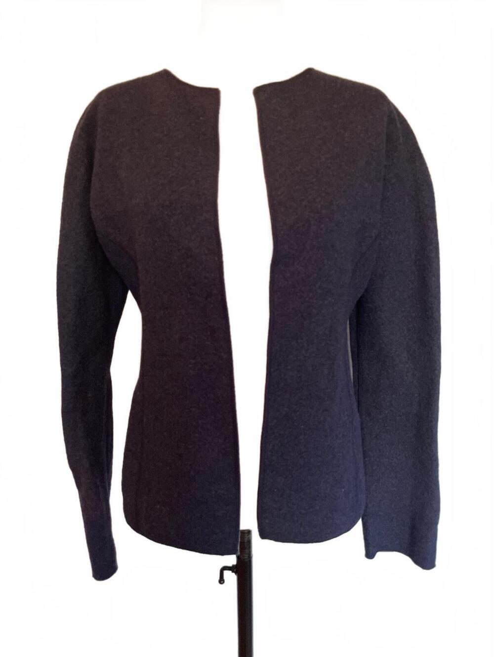 Women’s Wool Blend Cardigan Jacket M Navy Blue Open Front Office Elevated Basic